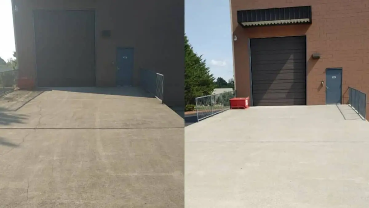 See the before-and-after results of pressure washing and learn when your shopping strip might need professional exterior cleaning services