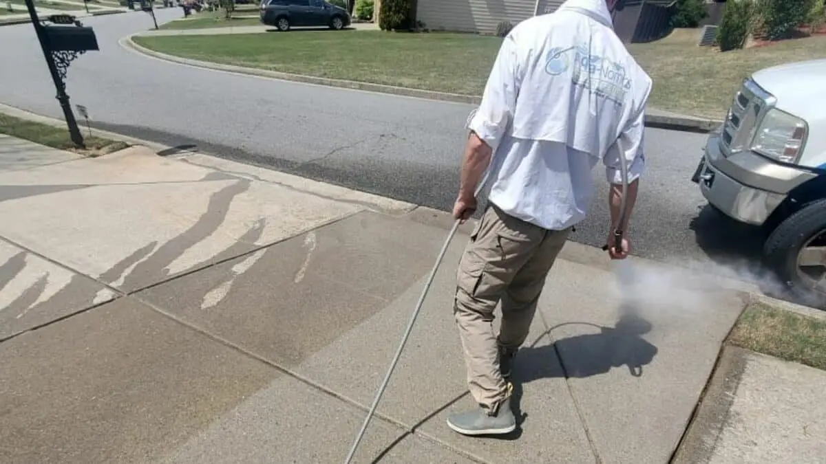 Pressure washing is an effective way to eliminate mildew buildup on driveways and sidewalks, restoring a clean look and improving safety