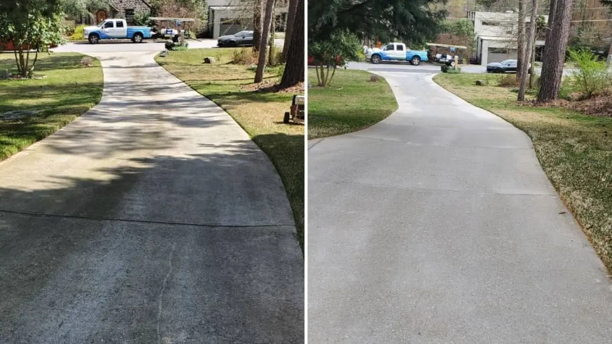 Driveway Cleaning Time Estimate | Aqua-Nomics Learn how long it takes to pressure wash a driveway based on size, surface type, and equipment used for best results