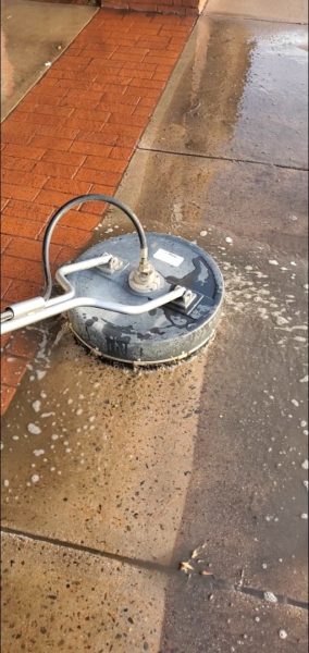 We use a combination of surface cleaners, hot water, and a unique mildewcide blend (if needed) to safely and effectively clean away years of dirt, grime, mold & mildew from your concrete, brick, or stone.