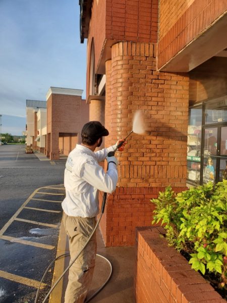 Aqua-Nomics offers top of the line exterior cleaning services for buildings of all shapes and sizes. Our goal is to make sure your building is always bright and inviting for all your customers.