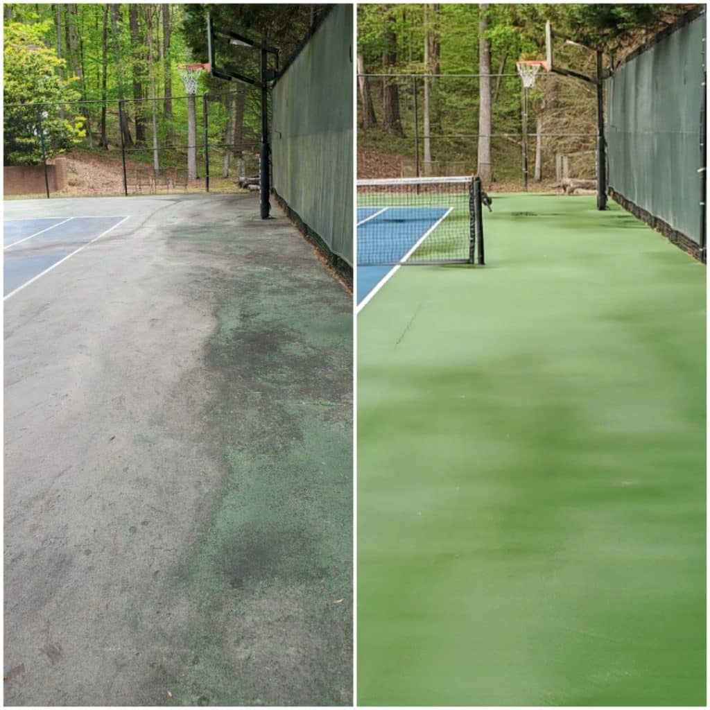 Tennis Court Cleaning Services Soft Wash Process AquaNomics