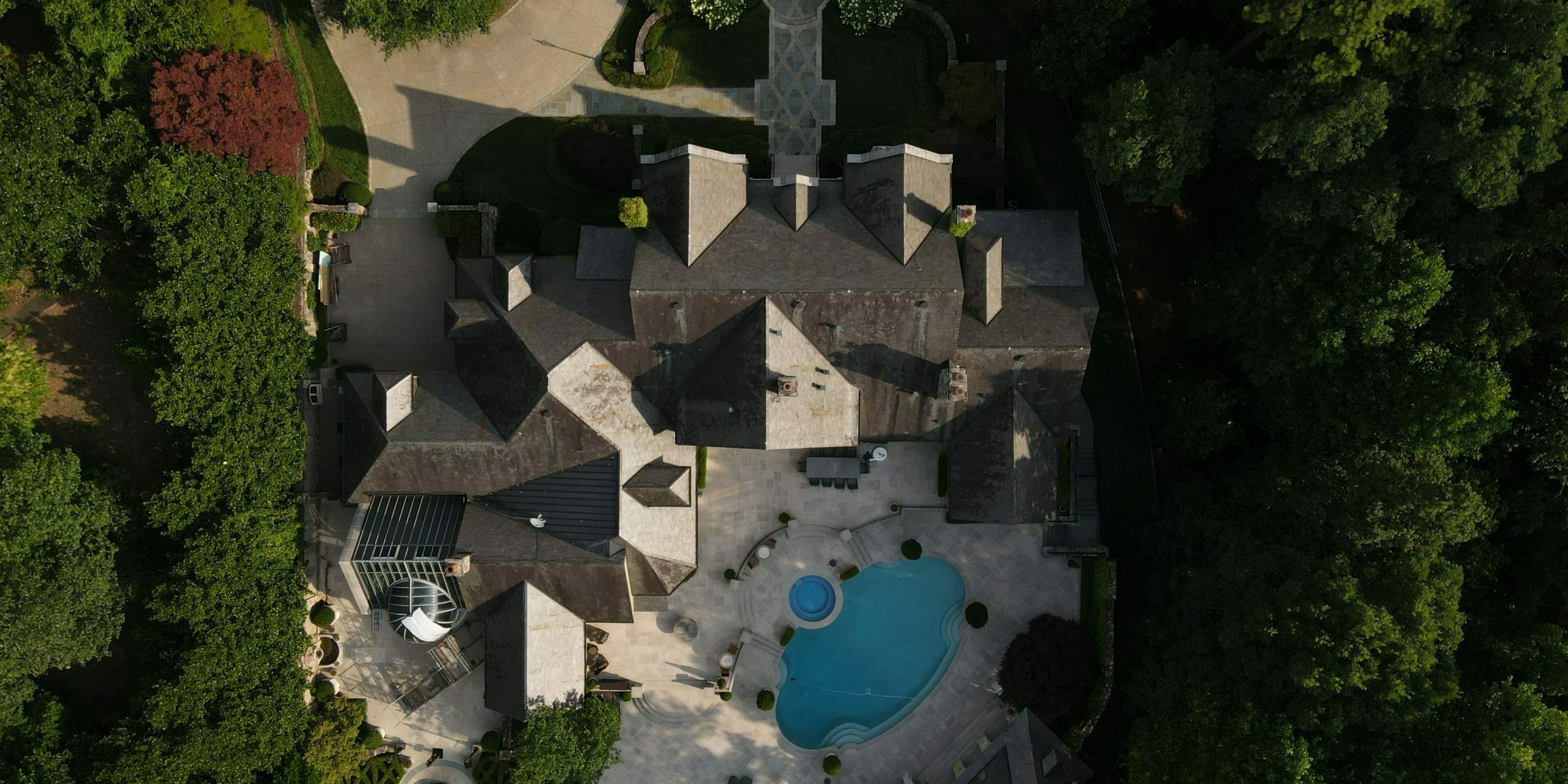 Top View Of A Pressure-Washed Commercial Roof In Atlanta, GA